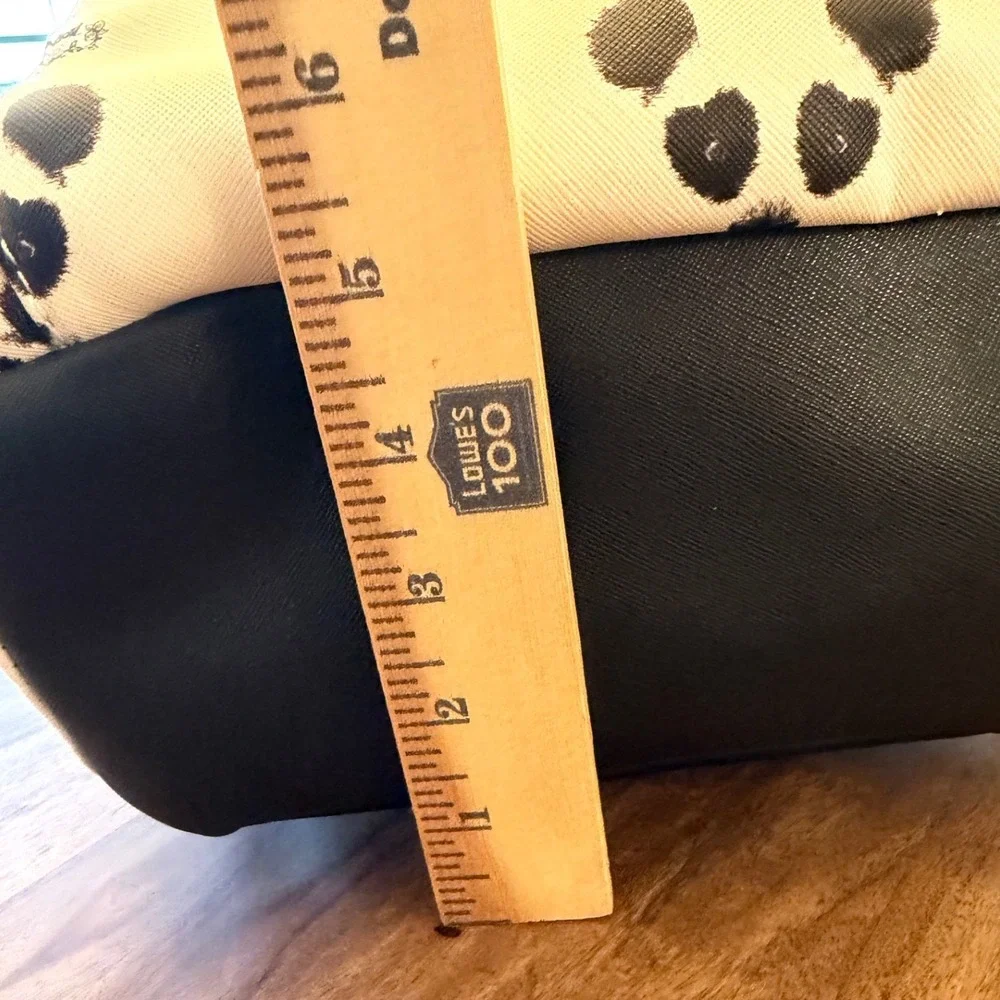 Betsey Johnson Panda Print Mini Backpack White Black Gold Chain Handle Floral